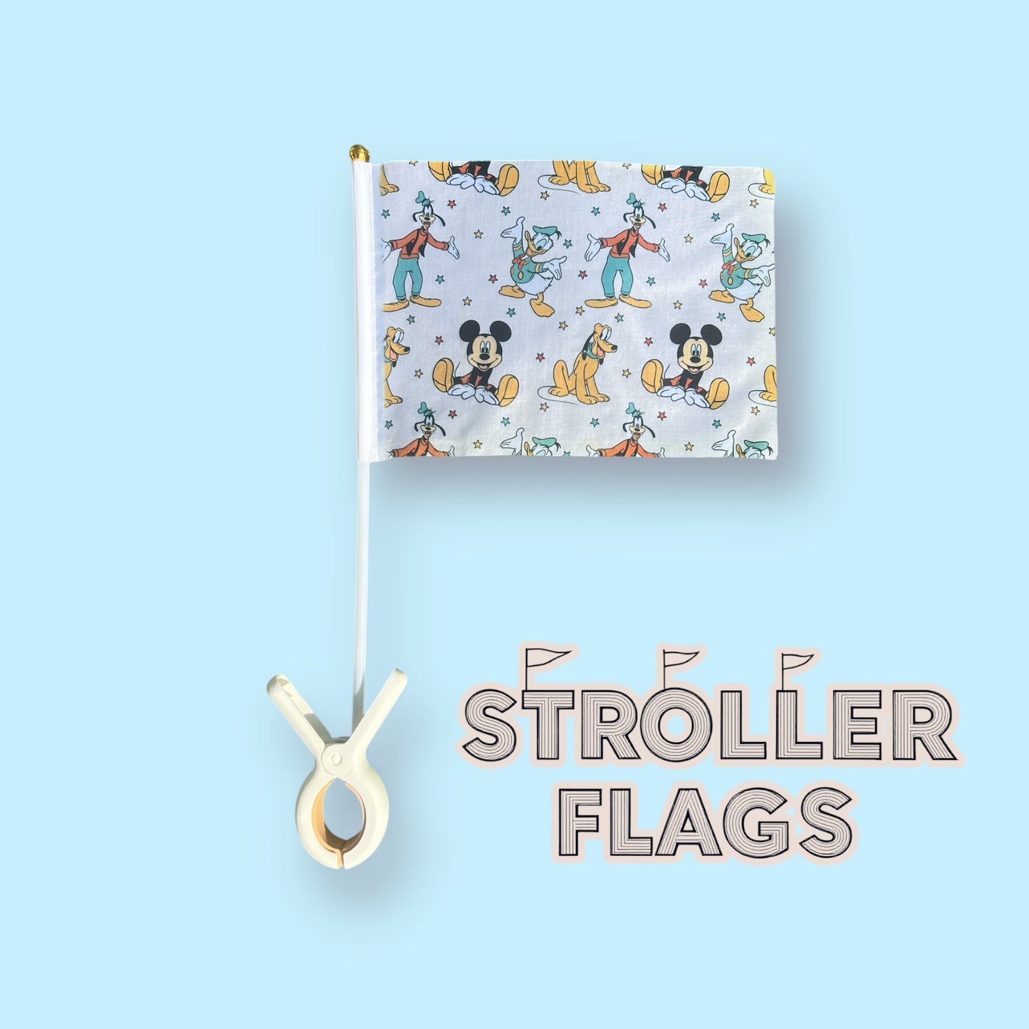 Mini Stroller Flag with Clip | Mouse and Pals |