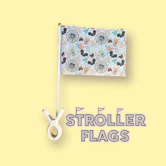 Mini Stroller Flag with Clip | Magical Snacks |