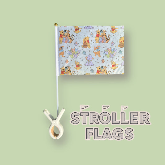 Mini Stroller Flag with Clip | Silly Bear|